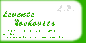 levente moskovits business card